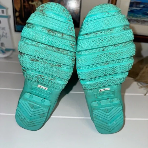 Rare Tiffany Blue Hunter Boots Size 4 boys 5 girls - Picture 9 of 13